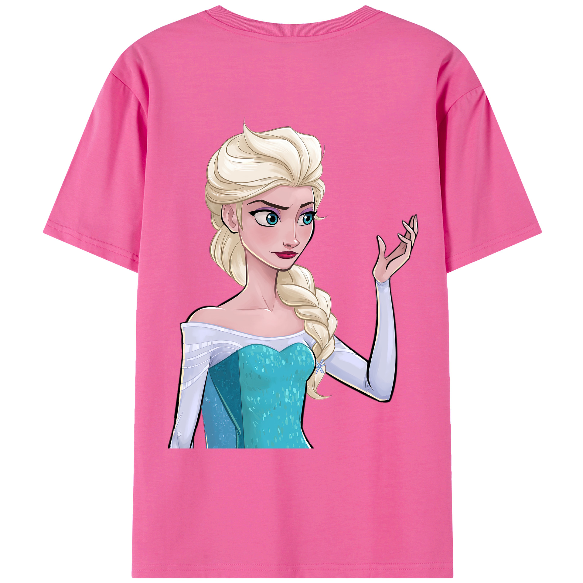 （画像用） アナと雪の女王 アンナ エルサ Frozen Anna Elsa レディース半袖Tシャツ(バックプリント)